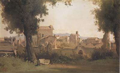 Jean Baptiste Camille  Corot Vue des Jardins Farnese a Rome (mk11) oil painting picture